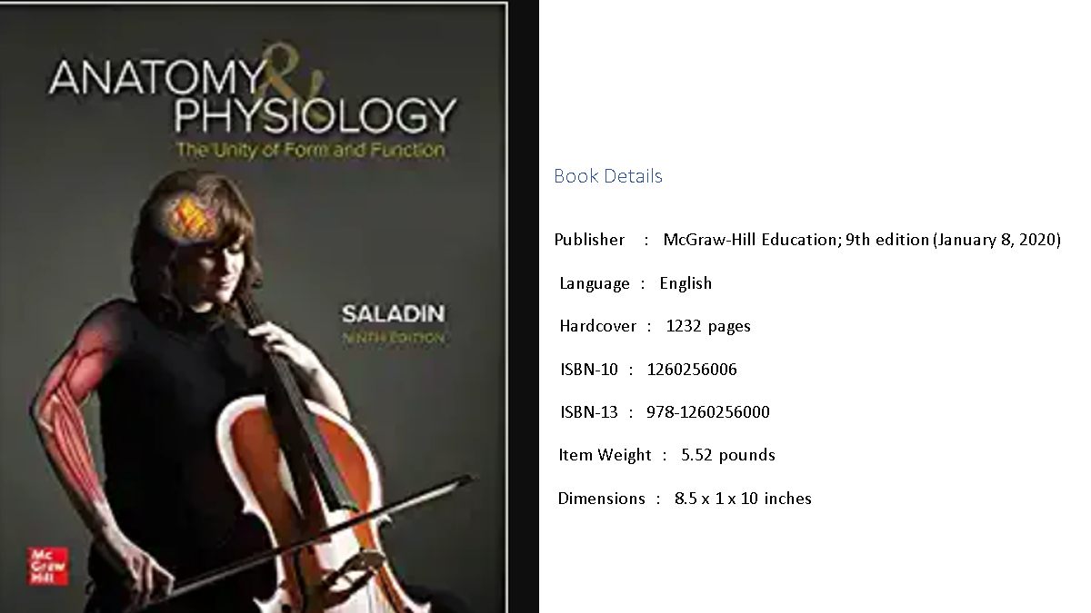 Featured Image of Anatomy & Physiology: The Unity of Form and Function 9th Edition, pdf, ebook and download by Kenneth S. Saladin